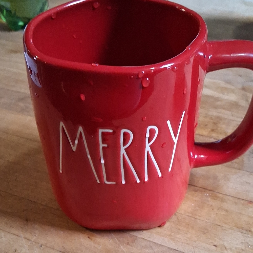 Rae Dunn Red 'MERRY' Ceramic Mug